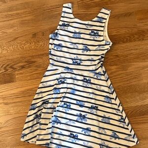 Blue and White Striped Kids Dress